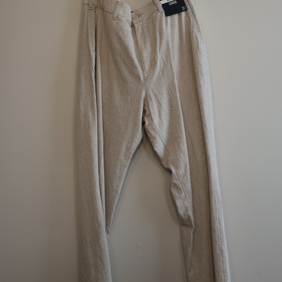 Abercrombie & Fitch Cream Linen Athletic Loose Pants - Picture 3 of 4